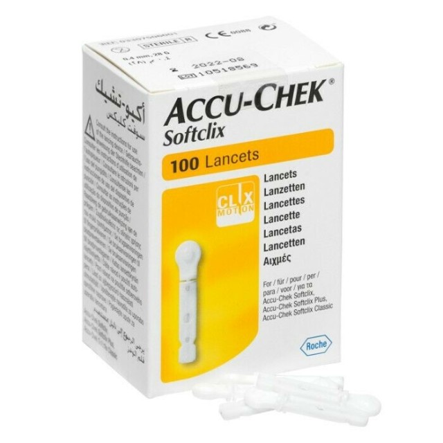 Accu-Chek Softclix Lancets Βελόνες Μέτρησης Σακχάρου, 100τμχ