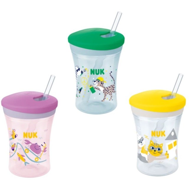 Nuk Action Cup 12m+ Εκπαιδευτικό Κύπελλο με Καλαμάκι σε Διάφορα Σχέ...