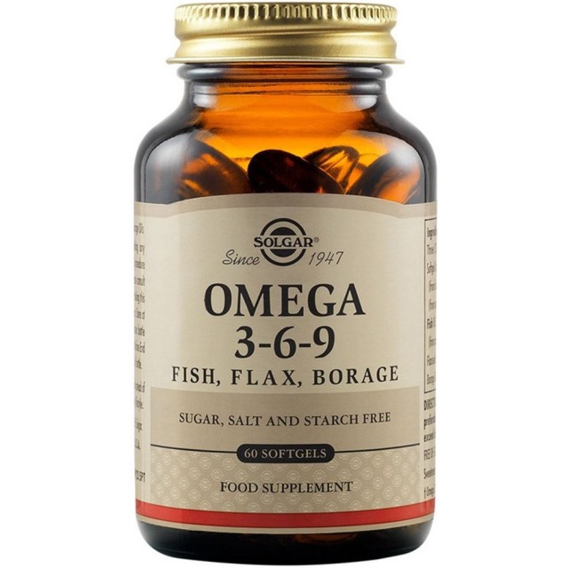 Solgar Omega 3-6-9 Συμπλήρωμα Διατροφής Λιπαρών Οξέων, 60 Μαλακές Κ...