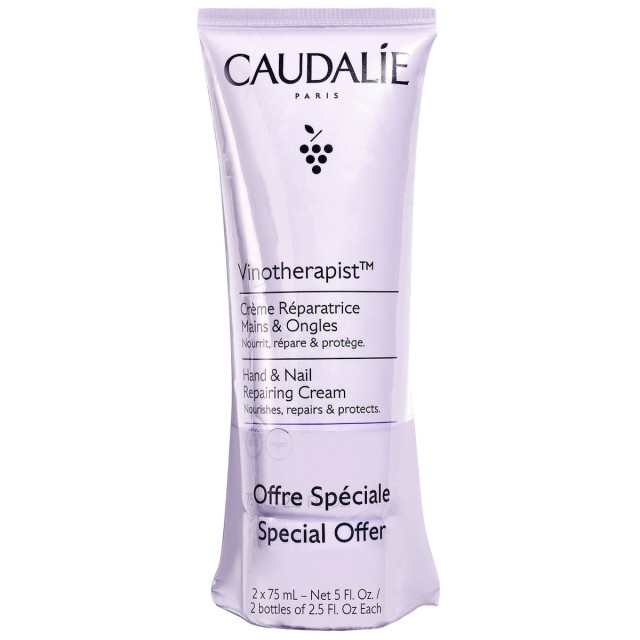 Caudalie Promo Vinotherapist Ενυδατική Επανορθωτική Κρέμα Χεριών & Νυχιών, 2x75ml