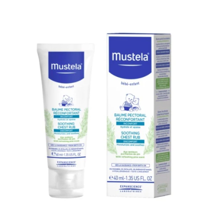 Mustela Soothing Chest Rub Κρέμα Εντριβής Στήθους, 40ml
