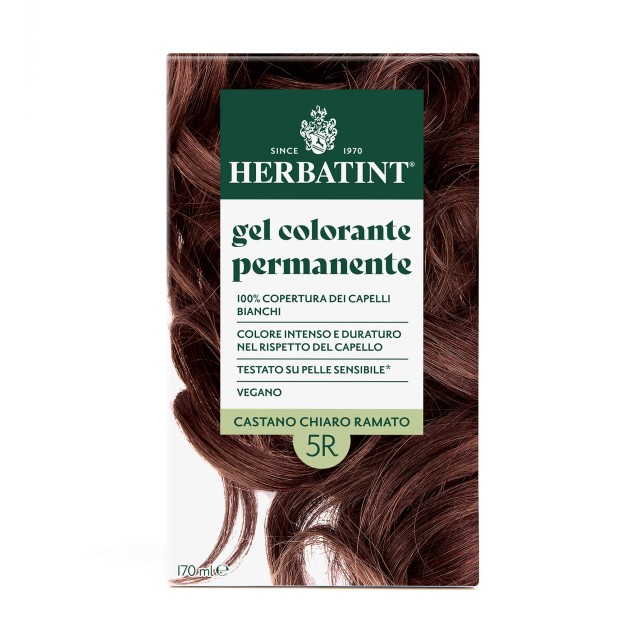 Herbatint Permanent Haircolour Gel Βαφή Μαλλιών Χωρίς Αμμωνία 5R Ανοικτό Καστανό Χαλκού, 170ml