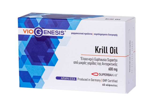 VioGenesis Krill Oil Superba 600mg Συμπλήρωμα Διατροφής Για Την Καρδιά, 60 Κάψουλες