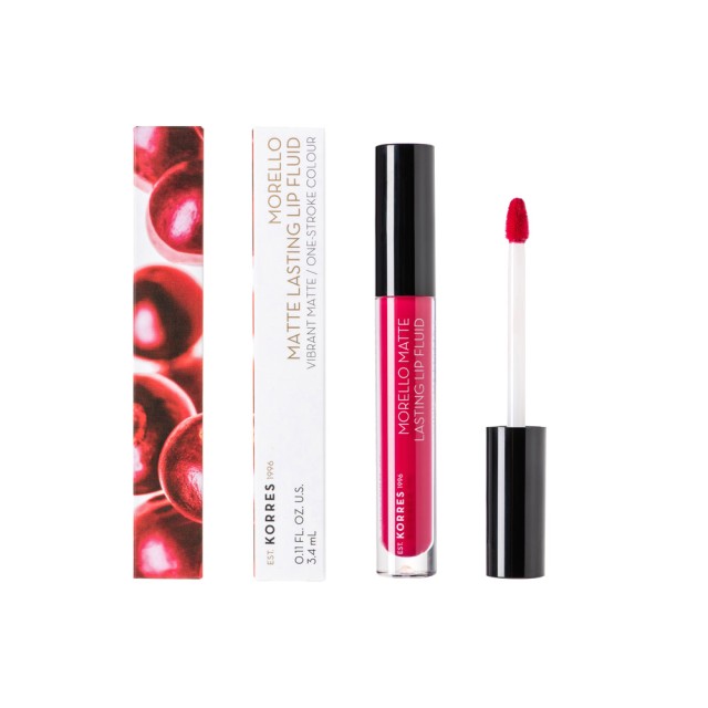 Korres Morello Matte Lasting Lip Fluid Υγρό Ματ Κραγιόν 29 Strawberry Kiss 3,4ml