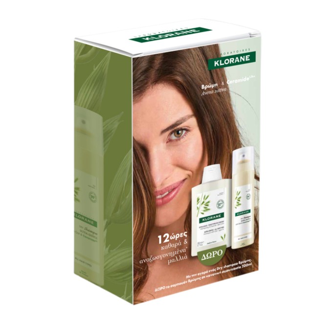 Klorane Promo Dry Shampoo Ξηρό Σαμπουάν με Βρώμη και Κεραμίδια 150ml + Δώρο Σαμπουάν με Βρώμη 200ml