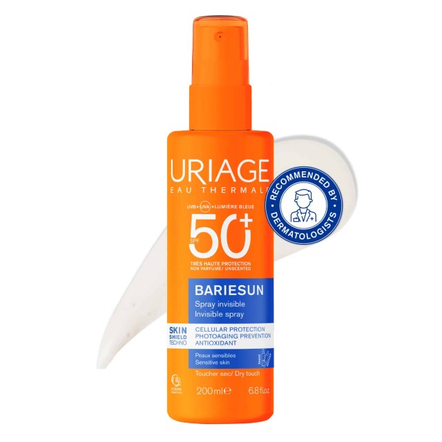 Uriage Bariésun Fragrance Free Invisible Spray SPF50+ Αντηλιακό Προ...