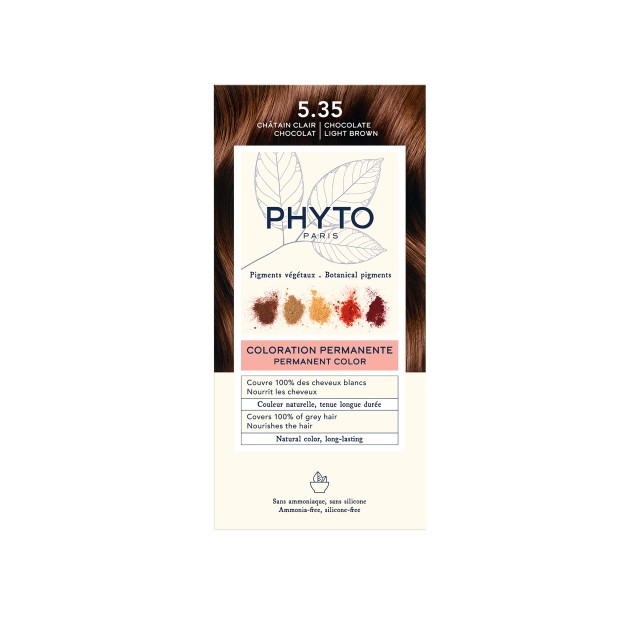 Phyto Phytocolor Μόνιμη Βαφή Μαλλιών 5.35 Καστανό Ανοιχτό Σοκολατί