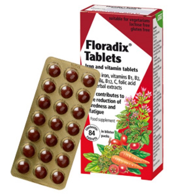 Power Health Floradix Tablets Πολυβιταμινούχο Συμπλήρωμα διατροφής με Σίδηρο & Βιταμίνες, 84 Ταμπλέτες