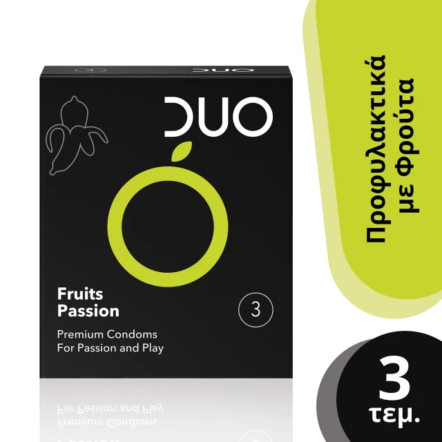 Duo Fruit Passion Flavored Condoms 3 Pieces