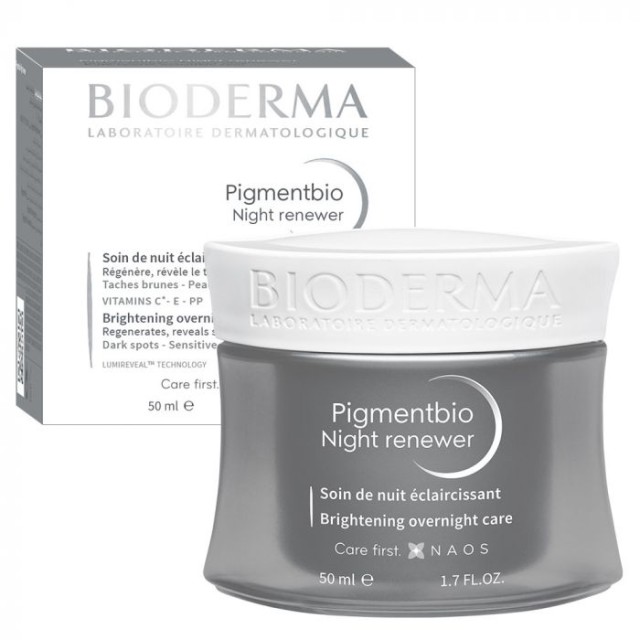 Bioderma Pigmentbio Night Renewer Φροντίδα Νυκτός Διπλής Δράσης Για Αναδόμηση & Σύσφιξη, Μείωση Κηλίδων 50ml