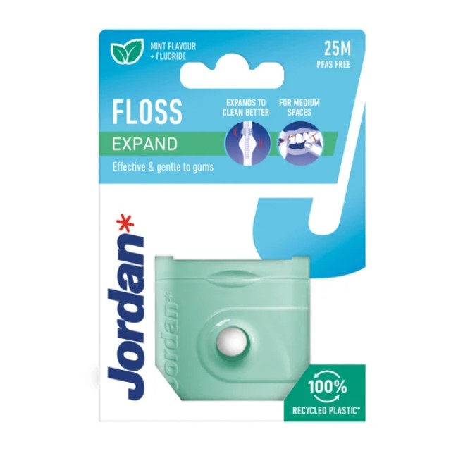 Jordan Expand Floss Οδοντικό Νήμα με Γεύση Μέντα 25m, 1τμχ