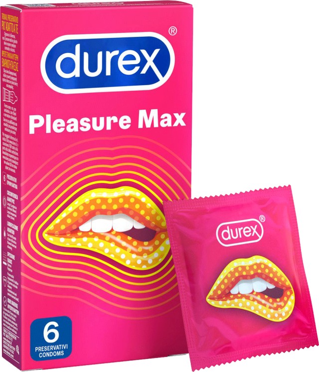 Durex Pleasuremax Προφυλακτικά με Ραβδώσεις και Κουκίδες, 6 Τεμάχια