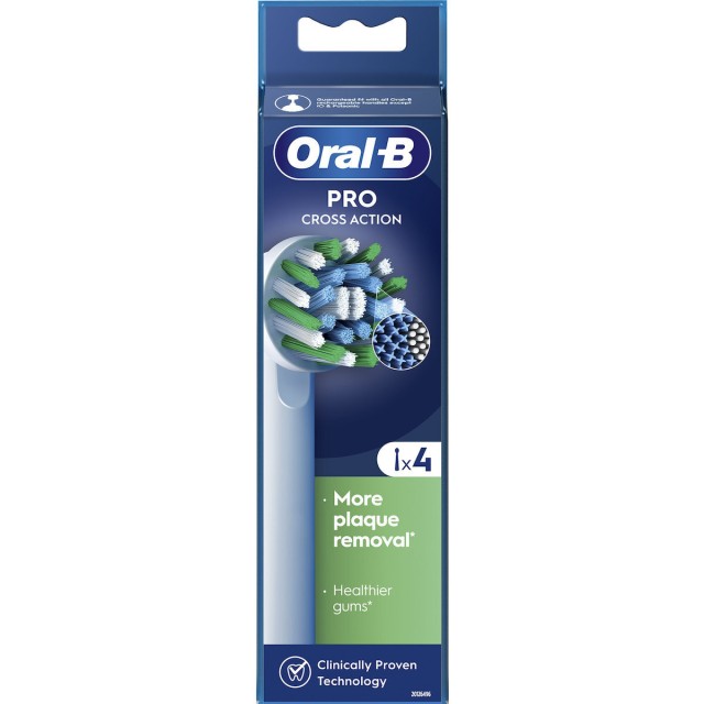 Oral-B CrossAction Ανταλλακτικές Κεφαλές Ηλεκτρικής Οδοντόβουρτσας, 4 τμχ