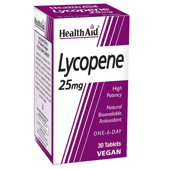 Health Aid Lycopene 25mg Λυκοπένιο Συμπλήρωμα Διατροφής για Αντιοξειδωτική Δράση, 30 Κάψουλες