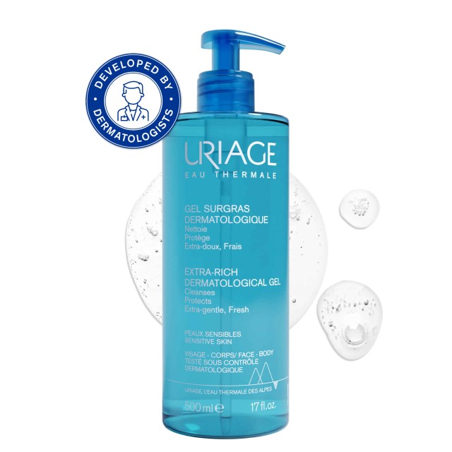 Uriage Extra Rich Dermatological Gel Πλούσιο Τζελ Καθαρισμού, 500ml