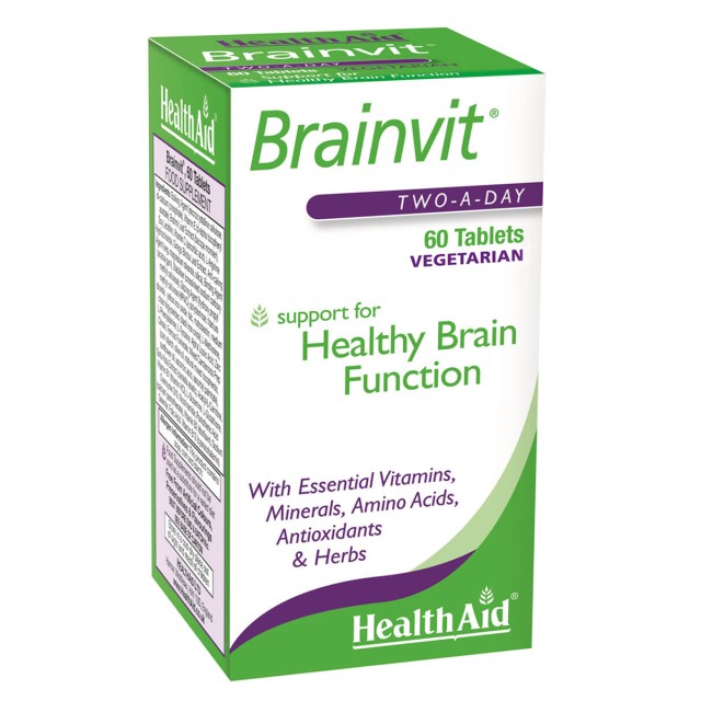 Health Aid BrainVit Συμπλήρωμα Διατροφής για Ενίσχυση της Μνήμης & Πνευματική Διαύγεια, 60 Ταμπλέτες