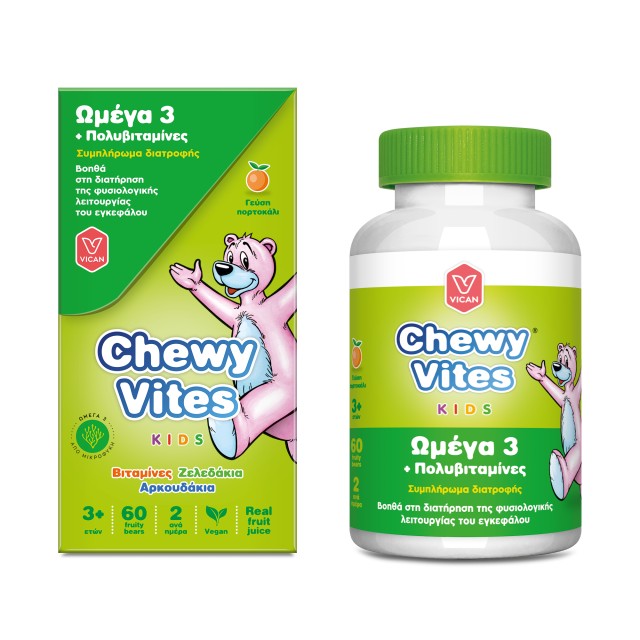 Chewy Vites Kids Jelly Bears - Omega 3 + Multivitamin, 60 Μασώμενα Ζελεδάκια