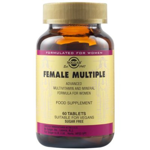 Solgar Female Multiple Συμπλήρωμα Διατροφής Πολυβιταμινών για Γυναίκες, 60 Ταμπλέτες