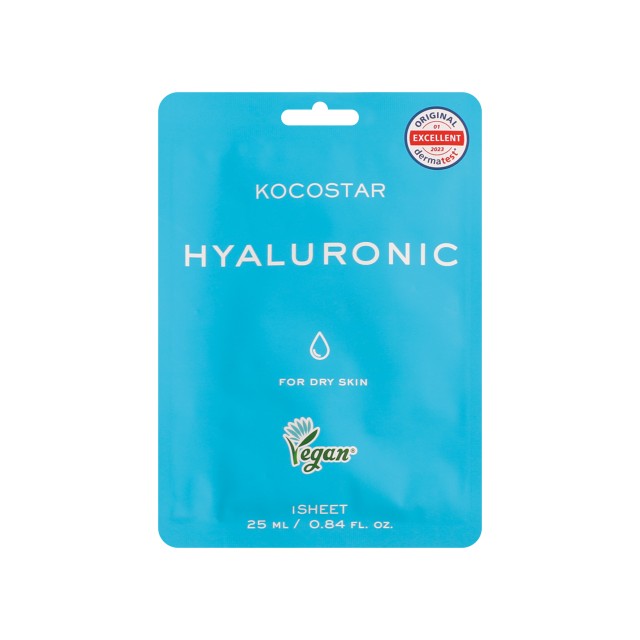 Vican Kocostar Hyaluronic Sheet Mask Μάσκα Προσώπου Με Υαλουρονικό Οξύ, 25ml