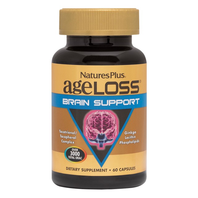 Natures Plus Ageloss Brain support Συμπλήρωμα Διατροφής για την Υποστήριξη των Εγκεφαλικών Λειτουργιών, 60 Kάψουλες