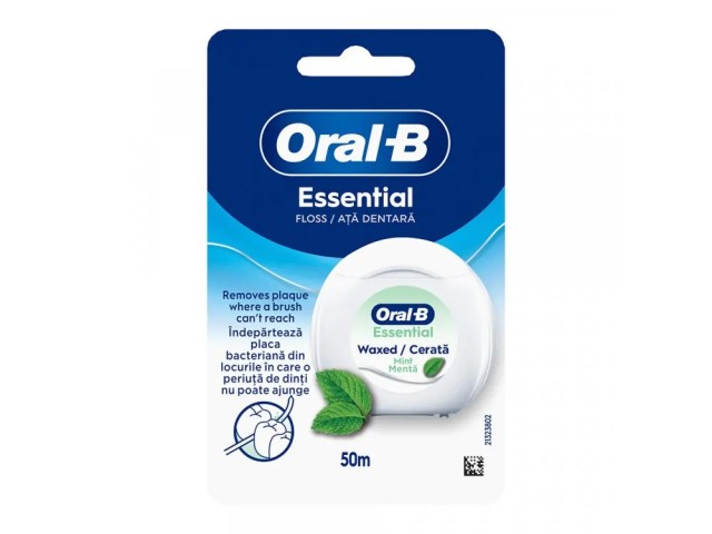 Oral-B Essential Οδοντικό Νήμα κηρωμένο με Μέντα 50μ, 1τμχ