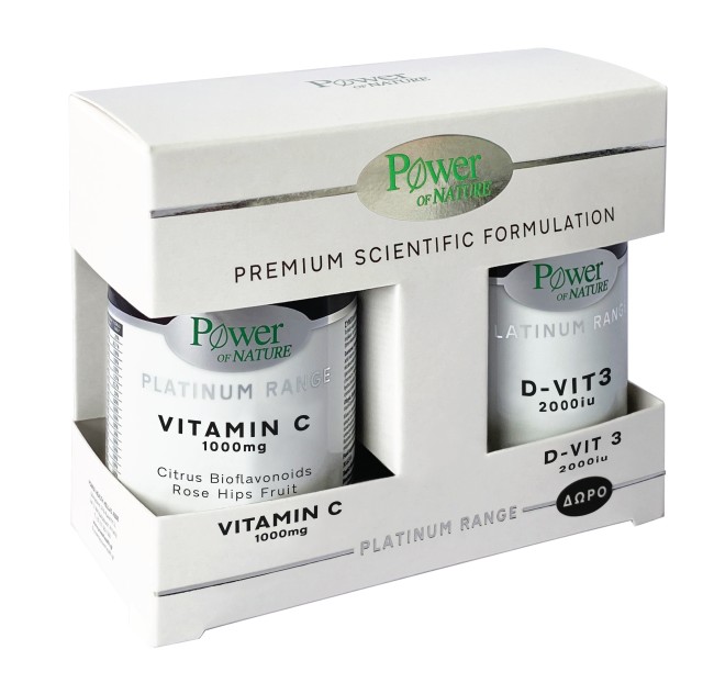 Power of Nature Platinum Range Vitamin C 1000 mg 30 Δισκία + Δώρο Vitamin D-vit 3 2000 IU 20 Δισκία