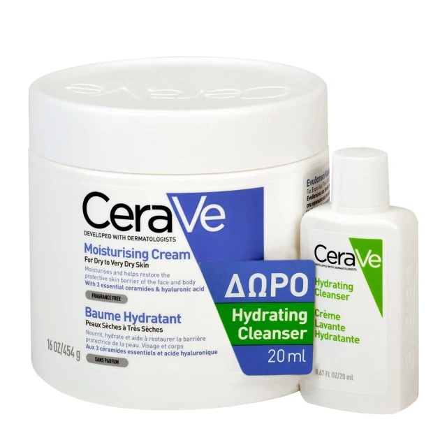 CeraVe Moisturising Cream 454ml & Δώρο CeraVe Hydrating Cleanser 20ml