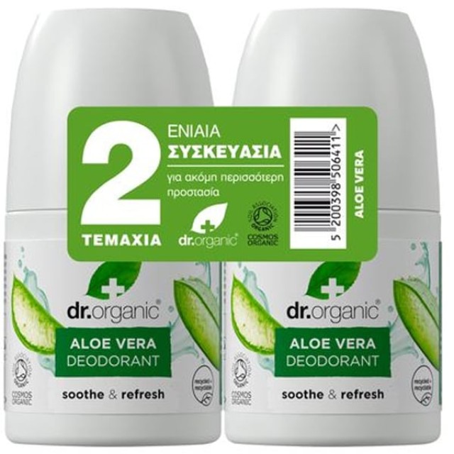 Dr. Organic Promo Aloe Vera Deodorant Roll-On Αποσμητικό με Βιολογι...