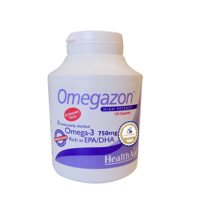 Health Aid Omegazon Συμπλήρωμα Διατροφής με Ωμέγα-3 Λιπαρά Οξέα 750mg, 120 Κάψουλες
