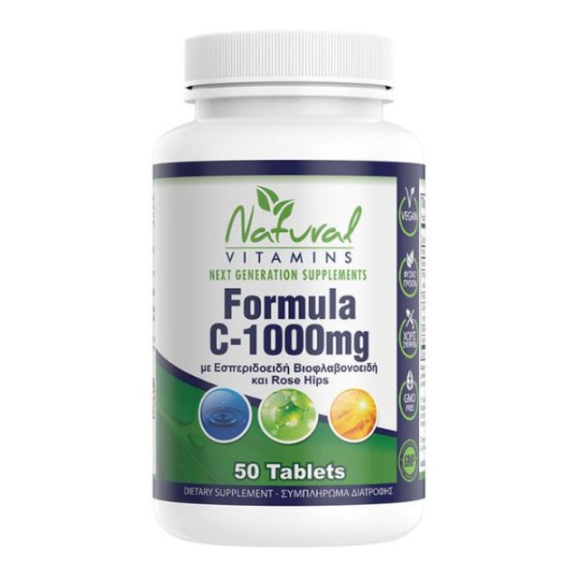 Natural Vitamins Formula C-1000mg Συμπλήρωμα Διατροφής με Βιταμίνη C, 50tabs
