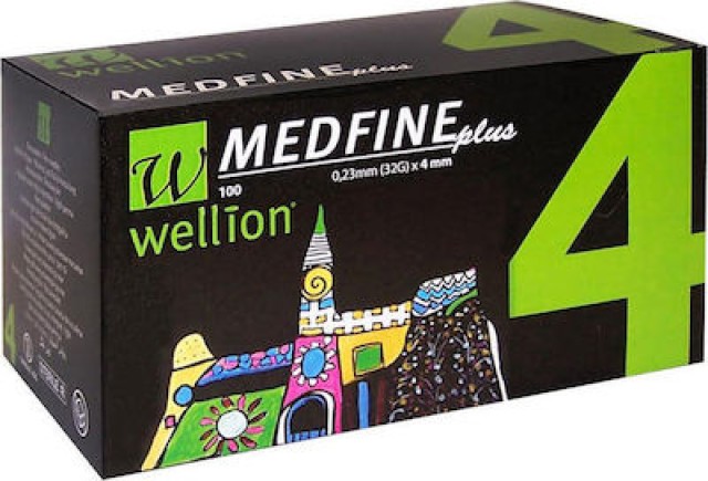 Wellion Medfine Plus Βελόνες Ινσουλίνης 4mm, 100 Τεμάχια