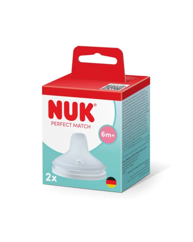 NUK Perfect Match Ανταλλακτικό Ρύγχος Σιλικόνης 6m+, 2 Τεμάχια