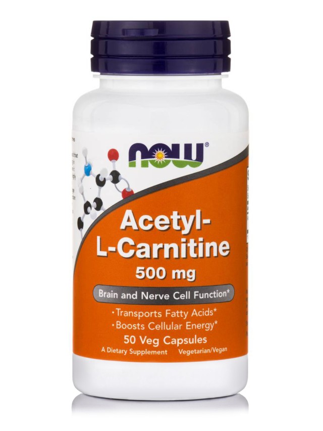 Now Acetyl-L Carnitine 500 mg, 50 Κάψουλες
