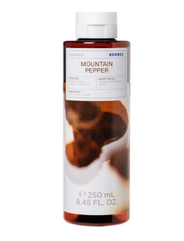Korres Showergel Mountain Pepper Αρωματικό Αφρόλουτρο Με Ενυδατικούς Παράγοντες, 250ml