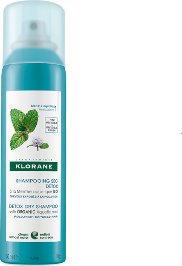 Klorane Aquatic Mint Dry Shampoo Ξηρό Σαμπουάν Με Βιολογική Υδάτινη Μέντα Για Κάθε Τύπο Μαλλιών 150ml