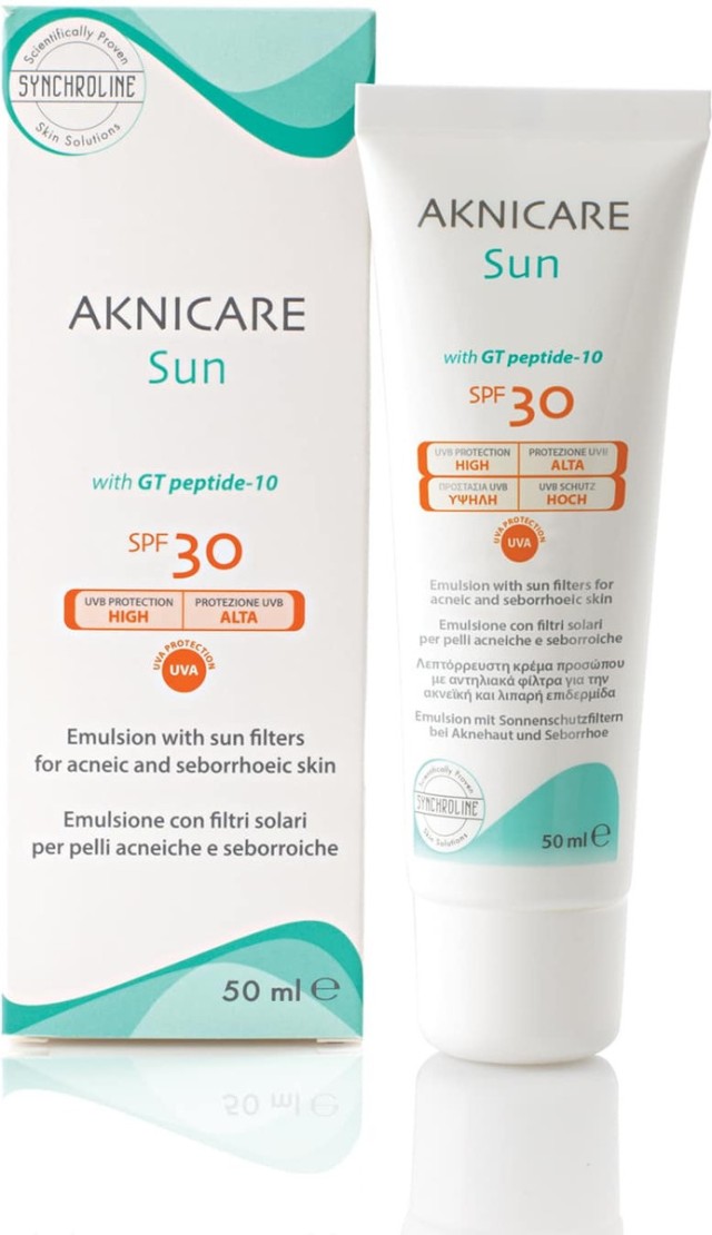 Synchroline Aknicare Sun SPF30 Αντιηλιακή Λεπτόρρευστη Κρέμα Προσώπου, 50ml