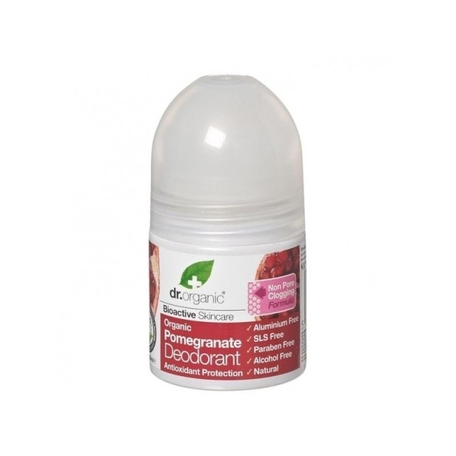 Dr.Organic Pomegranate Φυσικό Αποσμητικό σε Roll-On Χωρίς Αλουμίνιο 50ml