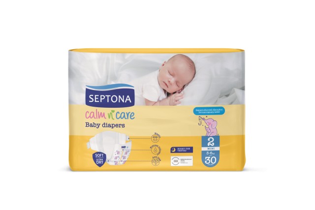 Septona Calm n Care Baby Diapers Mini No2 (3-6kg) 30τμχ