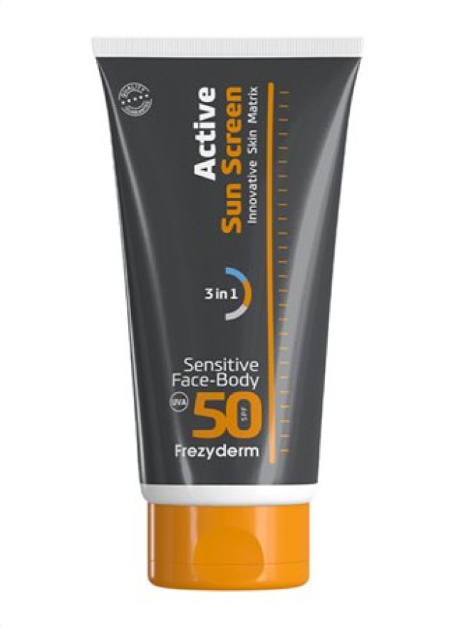 Frezyderm Active Sun Screen Sensitive Face and Body SPF50 Αντηλιακή Κρέμα Προσώπου - για Εγκύους & Ευαίσθητο Δέρμα, 150ml