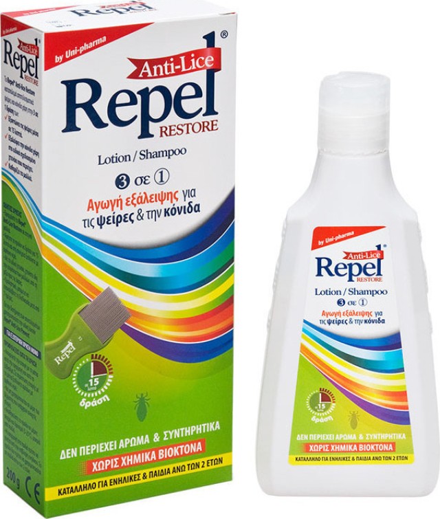 Repel Anti-lice Restore Lotion/Shampoo Αγωγή Εξάλειψης για Ψείρες & Κόνιδες, 200gr