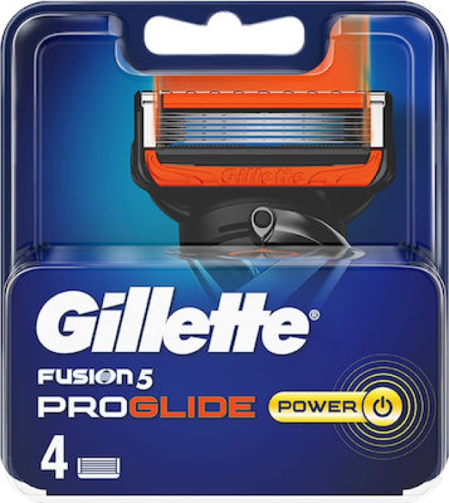Gillette Fusion ProGlide Power Ανταλλακτικές Κεφαλές Ξυριστικής Μηχανής, 4τεμ
