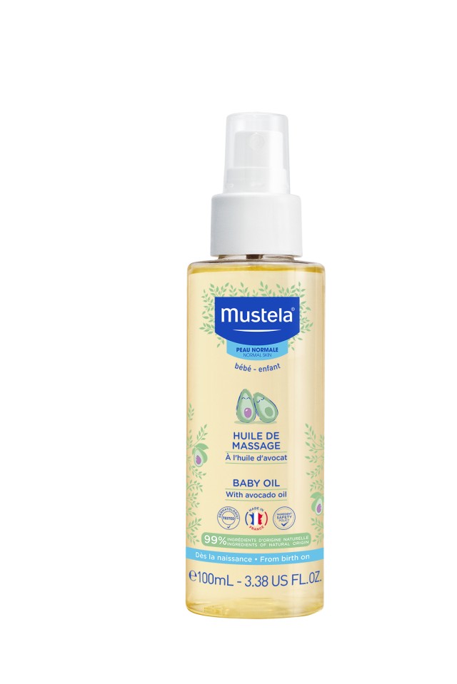 Mustela Massage Oil With Avocado Βρεφικό Λάδι για Μάσαζ με Έλαιο Αβοκάντο 100ml