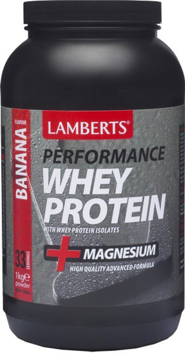 Lamberts Performance Whey Protein & Magnesium Μπανάνα, 1000gr