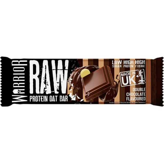 Warrior Raw Μπάρα Πρωτεΐνης με Βρώμη & Γεύση Double Chocolate, 75g