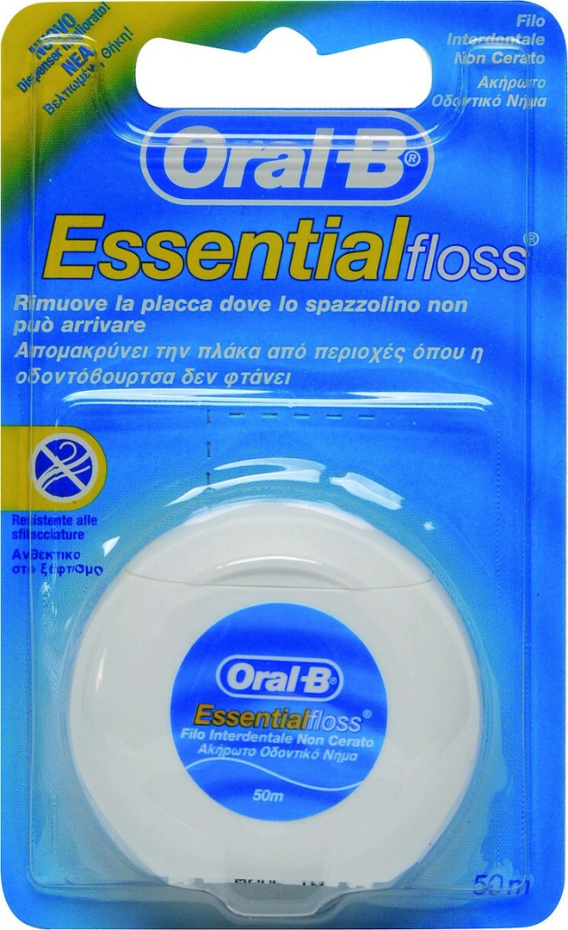 Oral-B Essential Floss Ακήρωτο Νήμα 50m, 1 Τεμάχιο