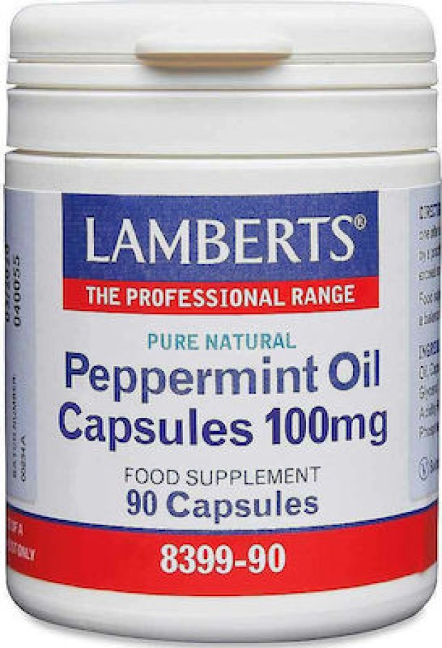 Lamberts Peppermint Oil 100mg Έλαιο Μέντας Για Την Αντιμετώπιση της Δυσπεψίας 90 Κάψουλες