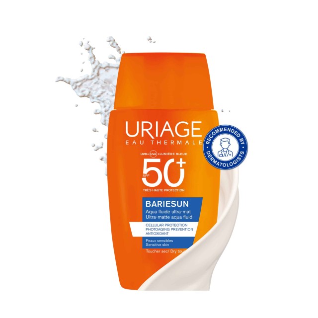 Uriage Bariesun Mat Fluid Αντηλιακή Κρέμα Προσώπου για Ματ Αποτέλεσ...