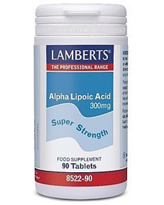 Lamberts Alpha Lipoic Acid 300mg Συμπλήρωμα Διατροφής Αλφα Λιποϊκού Οξέως, 90 Ταμπλέτες