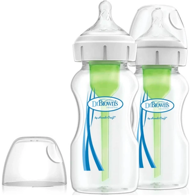 Dr. Brown's Natural Flow Options+ Wide Neck Glass Bottle &...