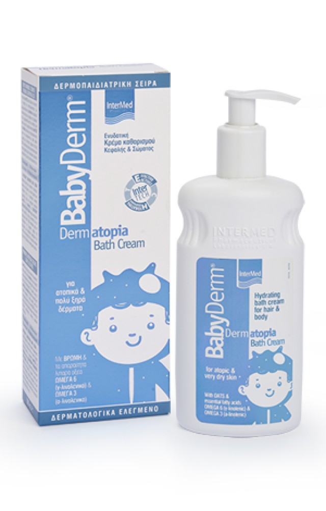 Babyderm Dermatopia Bath Cream Ενυδατική Κρέμα Καθαρισμού Κεφαλής & Σώματος για Ατοπικά & Πολύ Ξηρά Δέρματα, 300ml